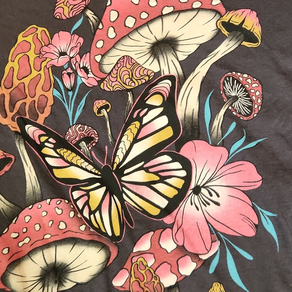 Torrid 100%Cotton Classic Fit Mushroom Graphic Tshirt - Picture 2 of 3